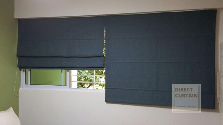 Roman Blinds in a Singapore Home Bedroom