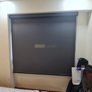 Blackout Roller Blind Midnight Grey with Black System