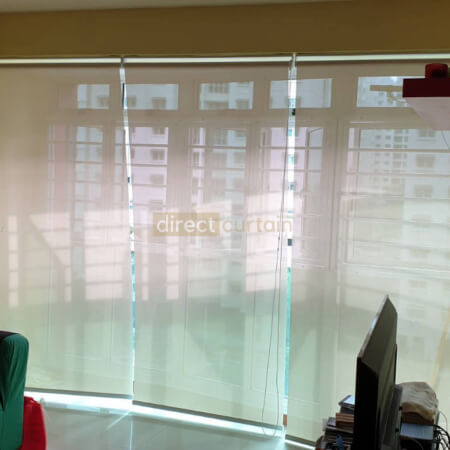 Perforated Roller Blind Beige White