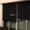 Perforated Roller Blind Ink Black Night Shot