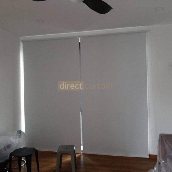 indoor blackout roller blind white common area