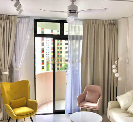 Dim-out Curtain Singapore - Ripple Cream White