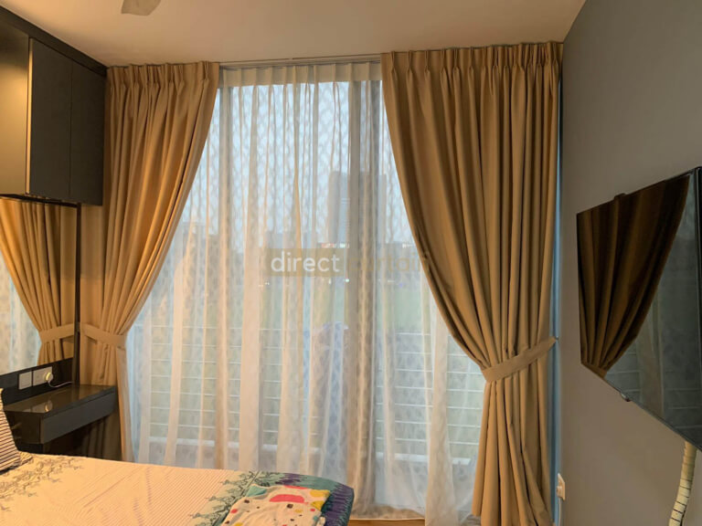 Dim-out Night Curtain – Smooth Egg Nog Beige in Ang Mo Kio Condo Singapore