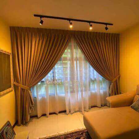 Dim-out Curtain – Tex Tan Beige reflect beautiful warm light in Living Room