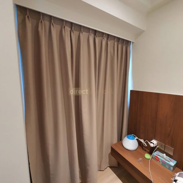 Dim-out Night Curtain - Smooth Tan Beige Bedroom