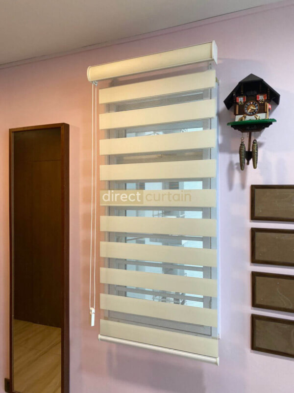 Korean Combi Blind Basic Dimout Ivory Direct Curtain