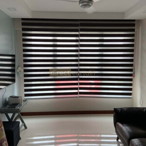 Korean Combi Blind – Blackout Chocolate Brown rolled down