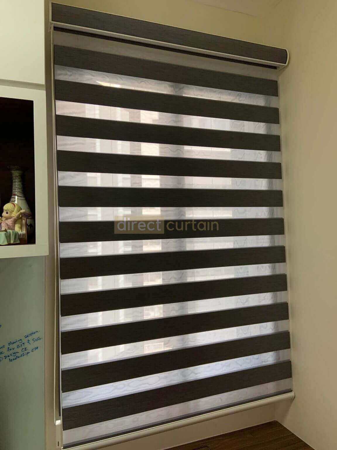 Korean Combi Blind Blackout Oxford Night Grey Direct Curtain