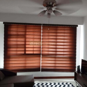 Korean Combi Zebra Blind – Chocolate Brown living room