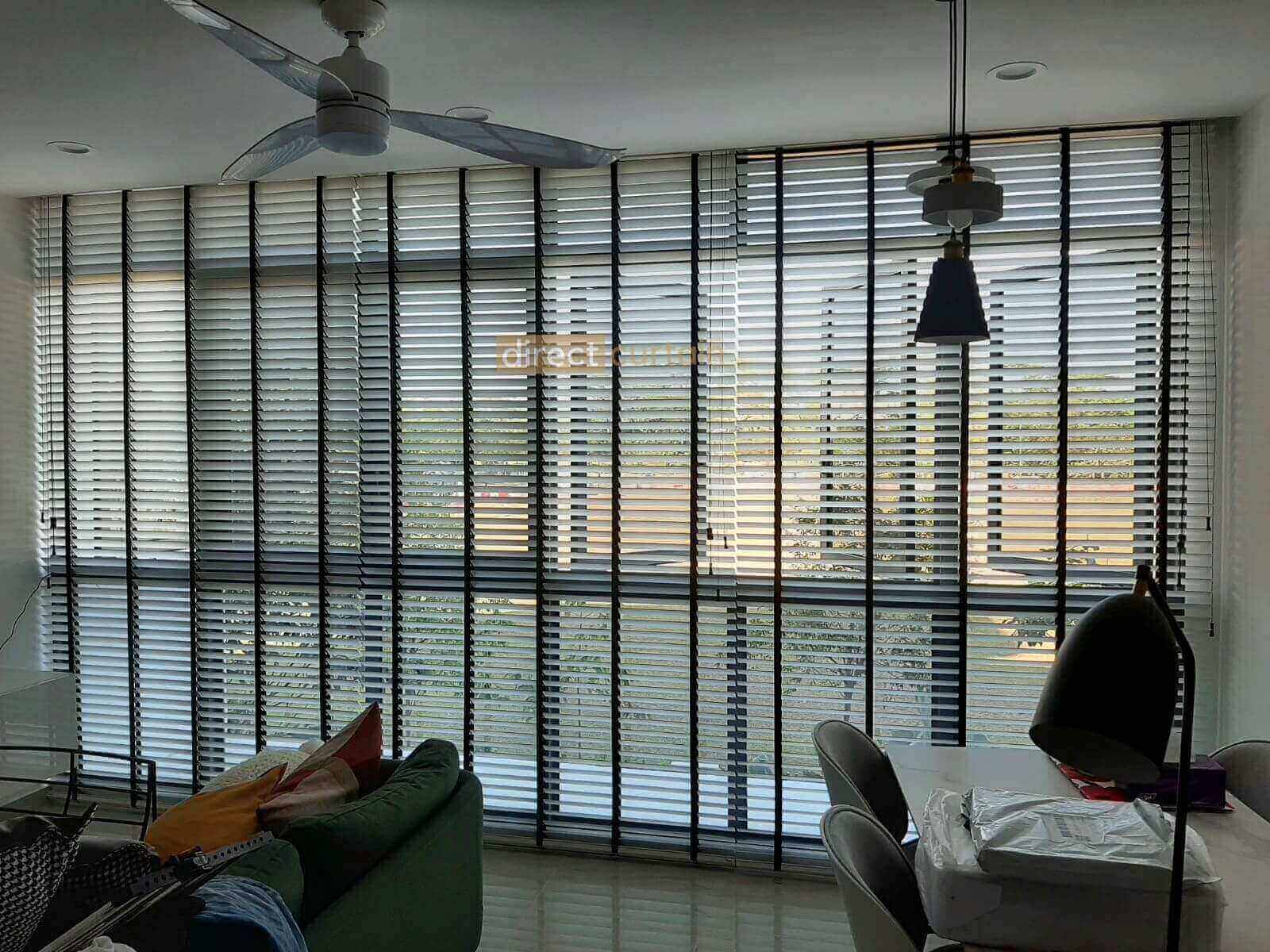 PVC/Wooden Venetian Blind Window Blinds White/Grey Bedroom Living Room Office