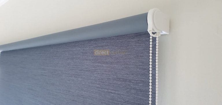 Blackout Roller Blind Denim Blue Grey close-up