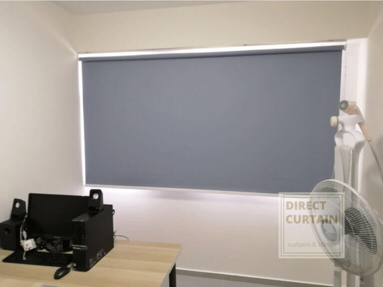Grey-Roller-Blinds-in-HDB-Study-Room