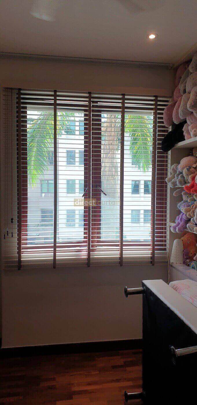 Limed White Venetian Blinds with Tape LB014 opened