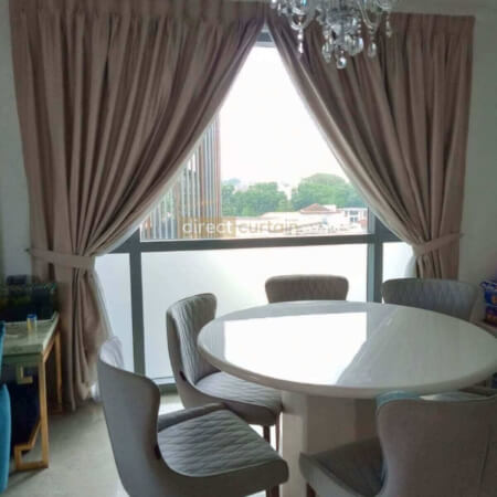 Dim-out Night Curtain - Dreamer Collection Beige under Natural Light - Dining Room Thomsom Grand Singapore