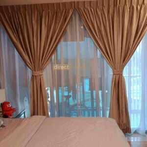 Dim-out Night Curtain - Dreamer Collection Beige under Warm Light - Master Bedroom Thomsom Grand Singapore