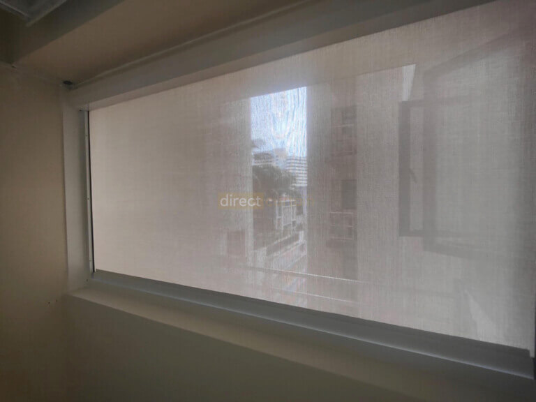 Zip Track Blinds installed at HDB Sri Geylang Serai Singapore - White Frame - Alabaster Fabric-watermark