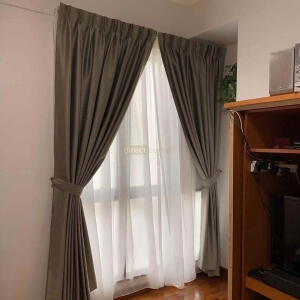 Dim-out Curtain – Designer Brushed Fine Pewter Right