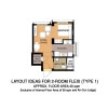2 Room Flexi Type 1 HDB BTO Curtain Package Layout - Fernvale Dew