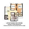 3 Room HDB BTO Curtain Package Layout - Fernvale Dew