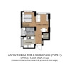 HDB BTO Curtain Package – 2 Room Type 1 [Tampines GreenCourt] Layout