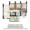 HDB Built-To-Order BTO Package - Plantation-Acres - 4 Room Layout