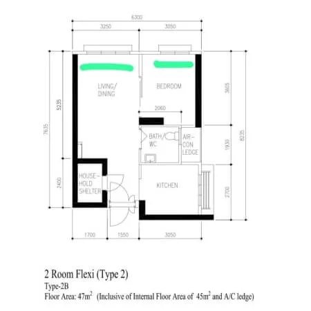 Riverval Shores BTO - 2-Room Type 2B