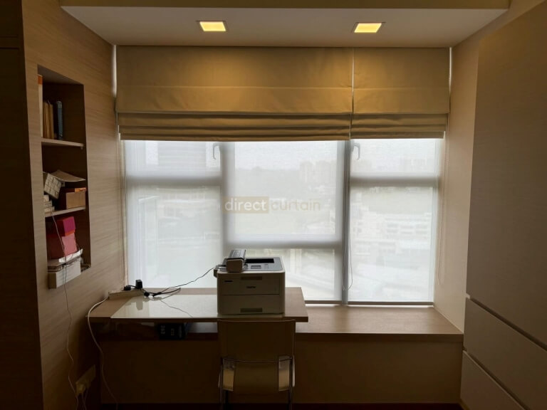 Roman Blinds in Study Room