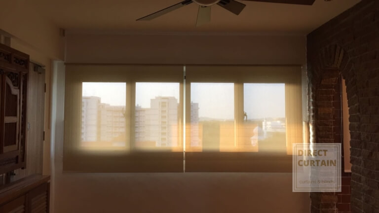 Roller Blinds against afternoon sun