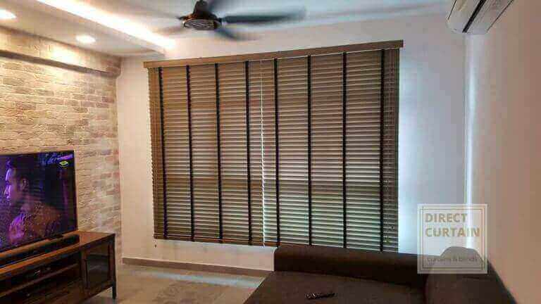 pcv venetian blinds in wooden colour