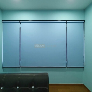 Blackout Roller Blind Lulworth H Blue with Black System