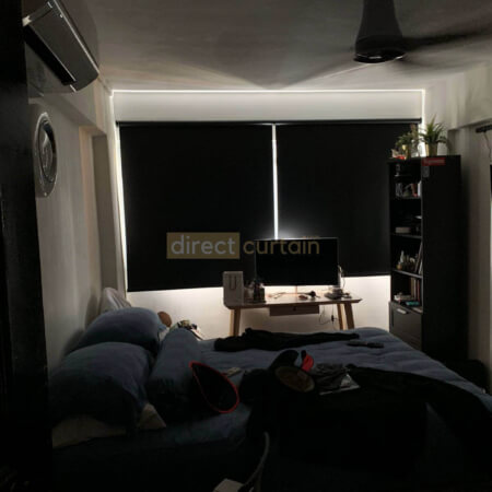 Blackout Roller Blind Midnight Black 2 - Bedok Singapore