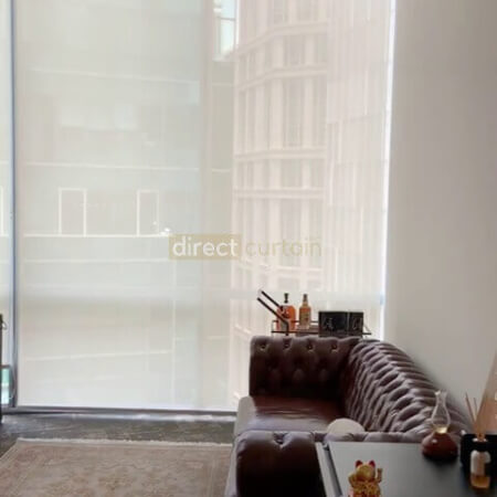 Roller Blind in office Singapore - Sunscreen Daisy White 3