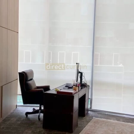 Roller Blind in office Singapore - Sunscreen Daisy White