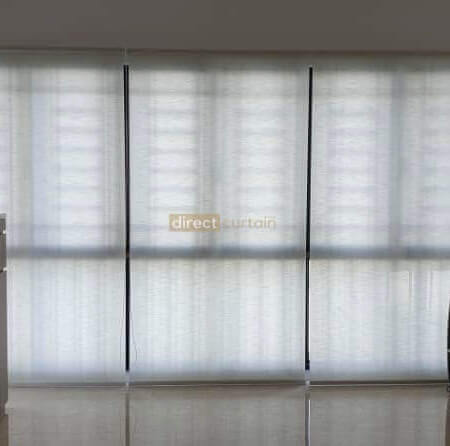 Semi-sheer roller blind in Geylang HDB Living Room