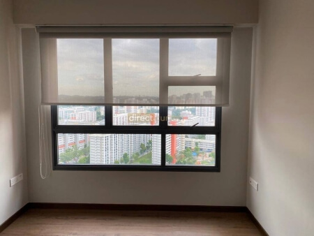 Sunscreen Roller Blind Grey White Clementi Common Bedroom