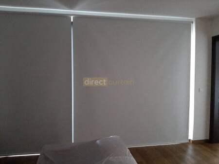 indoor blackout roller blind white bedroom