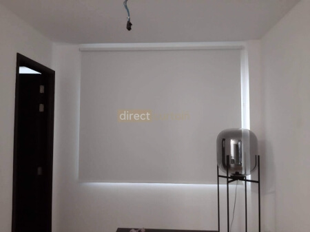 indoor blackout roller blind white study room