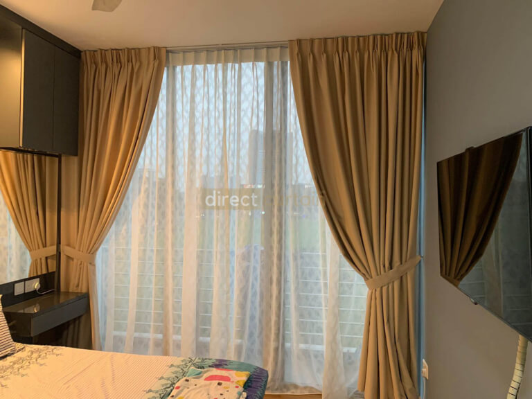 Dim-out Night Curtain – Smooth Egg Nog Beige in Ang Mo Kio Condo Singapore