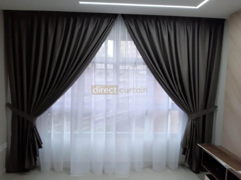 Dim-out Night Curtain – Matrix Cedar Brown - Buangkok HDB Singapore