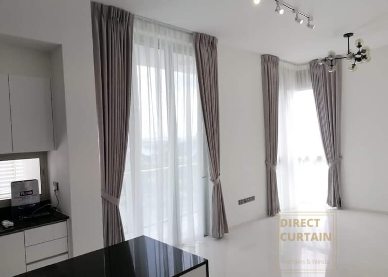 Grey Night Curtains and White Day Curtains