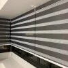 Korean Combi Zebra Blind – Blackout Charcoal Black - night view