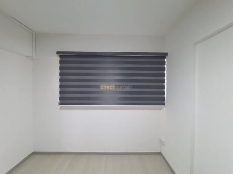 Korean Combi Blind – Blackout Oxford Grey in Common Room HDB