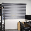 Korean Combi Blind – Blackout Oxford Night Grey in Study Room