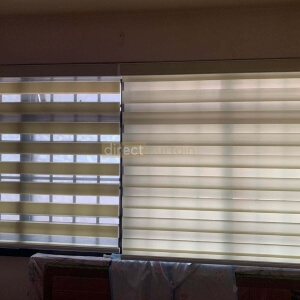 Korean Combi Rainbow Window Blind - Barley Beige opened