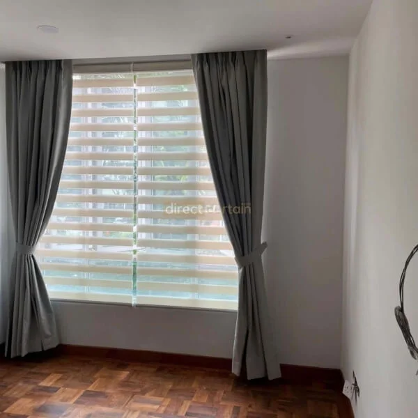 Korean Dual Combi Blind – Basic Dim-out Light Beige
