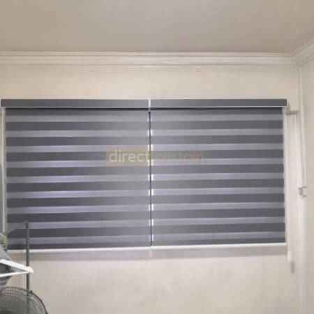 Korean Rainbow Combi Blind – Blackout Oxford Night Grey