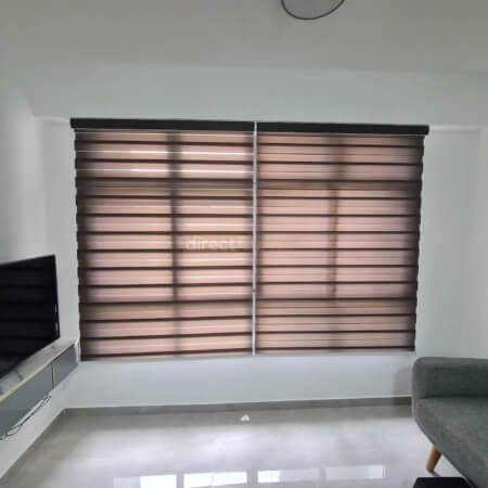 Korean Zebra Blind – Basic Dim-out Dark Brown