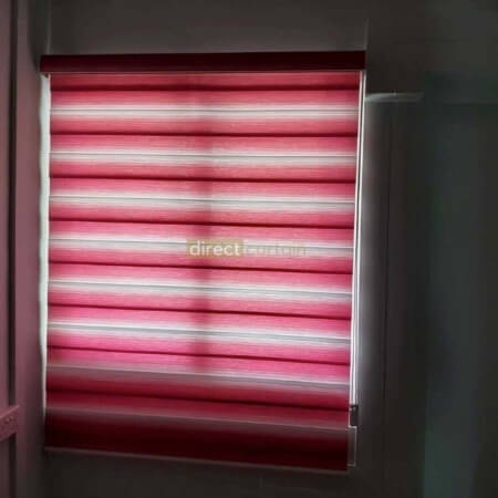 Korean Zebra Combi Blinds - Gradation Pink