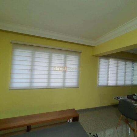 Korean Zebra Rainbow Combi Blind – Basic Dim-out Light Beige