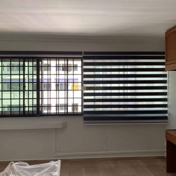 Korean Zebra Rainbow Combi Blind – Blackout Charcoal Black-watermark